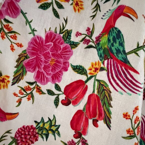 NWT Farm Rio Toucan's Garden print empbroidered one sleeve mini dress Sz M - Picture 12 of 16